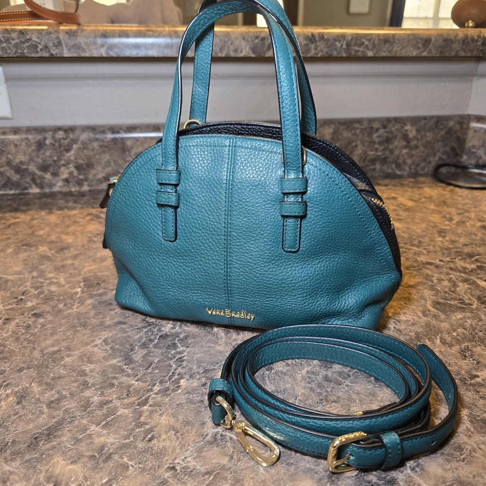NWT Vera Bradley DIANA Crossbody FOREST GREEN Leather